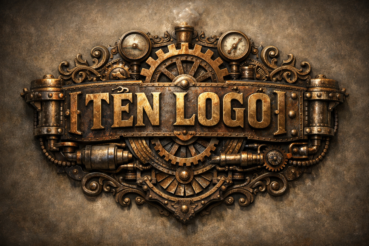 Logo 3D Phong cách Steampunk