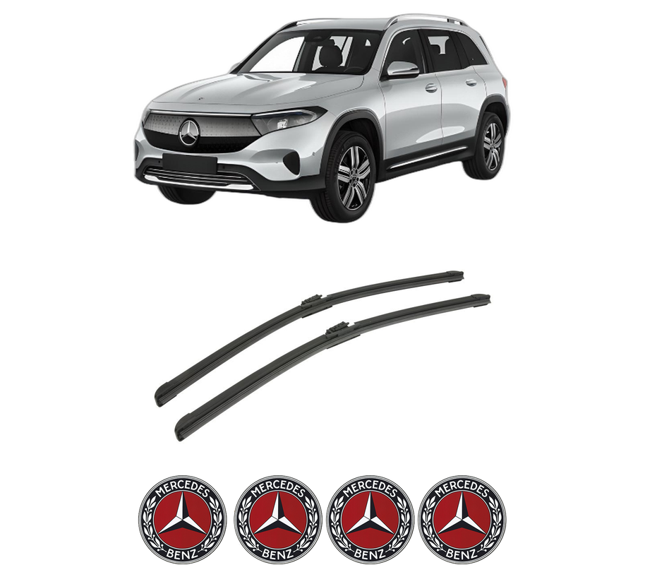 Set stergatoare auto MERCEDES-BENZ EQB (X243) din 2021-2024, pentru parbriz auto, 2 bucati, Bosch Aerotwin, din cauciuc siliconat rezistent, 4 Stickere Auto MERCEDES-BENZ