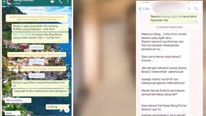 Tangkap layar bukti percakapan Hotman Paris