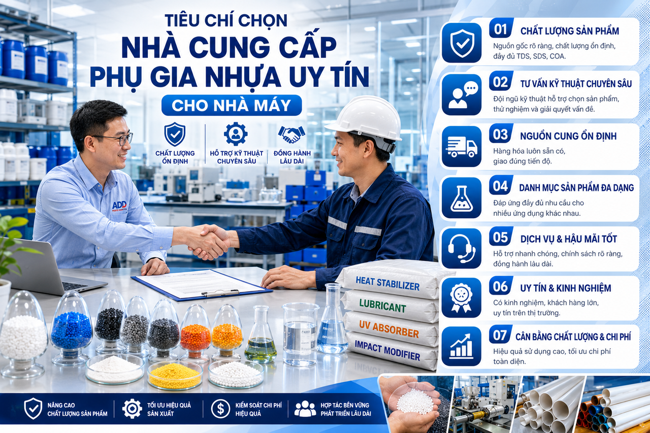 Tiêu Chí Chọn Nhà Cung Cấp Phụ Gia Nhựa Uy Tín Cho Nhà Máy