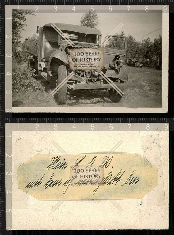 Orig. Foto zerstört Fahrzeug LKW Belgien Frankre
