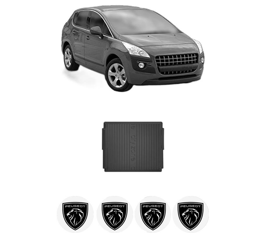 Tavita Portbagaj PEUGEOT 3008 Van (0U_) din 2009-2016, Protectie Portbagaj Auto, 4x Stickere auto cu PEUGEOT