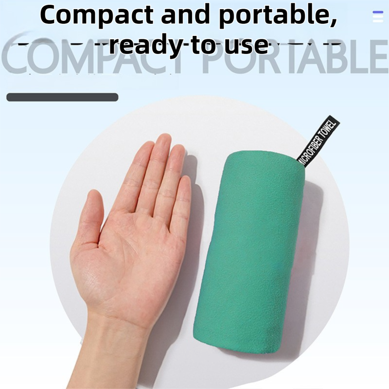 40×80CM and 76×152CM Ultra-Fine Microfiber Double-Sided Fleece Towel Set - Rapid Drying Travel & Fitness Essentials (Green)