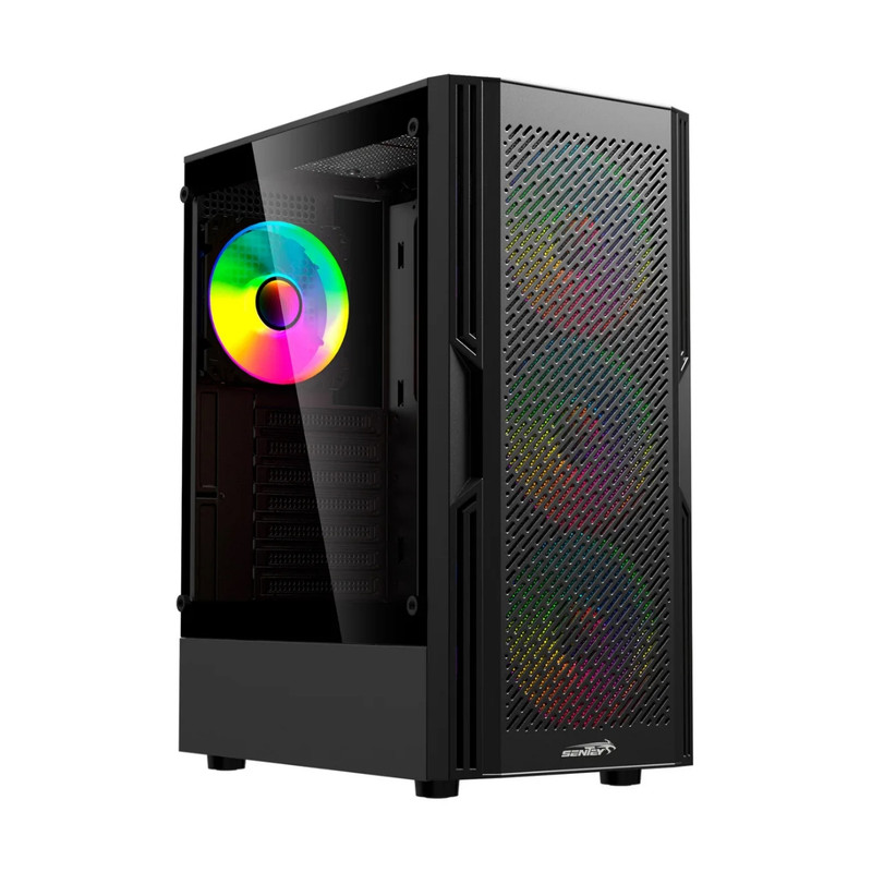 GABINETE SENTEY HUNTER BLACK VIDRIO TEMPLADO