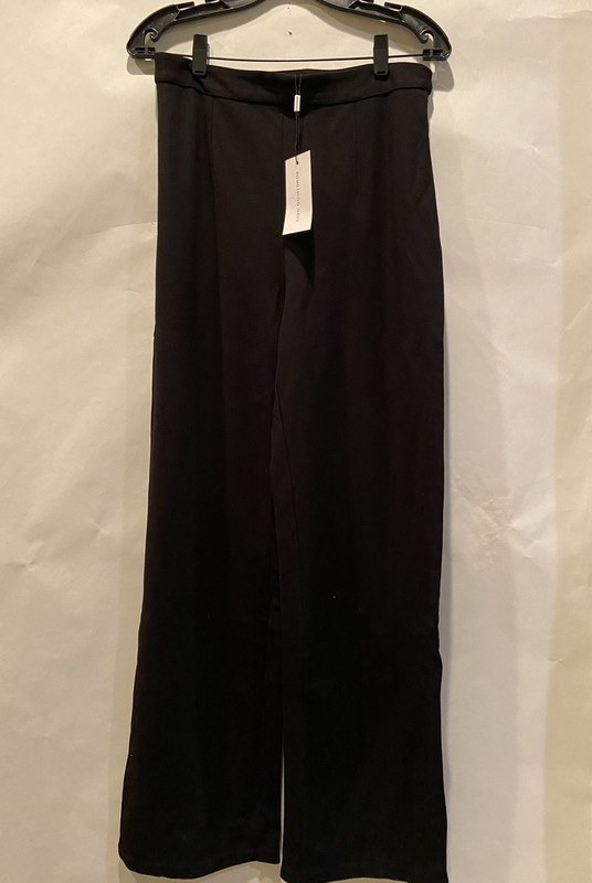 SOMETHING NAVY WIDE LEG TROUSERS HIGH WAISTED BLACK SIZE 12