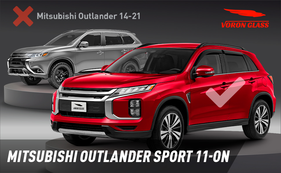 Voron Glass Rain Guards For Mitsubishi Outlander Sport 2011-2025 - 4pc Window Deflectors, Tape-On - View #8