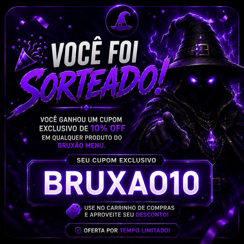 Arte promocional BRUXÃO MENU — cupom exclusivo