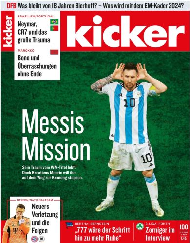 Cover: Kicker Sportmagazin No 100 vom 12  Dezember 2022
