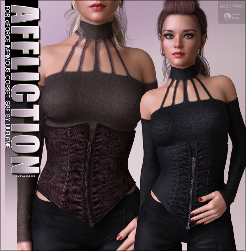 Affliction Textures for dForce Infamous Corset G8F