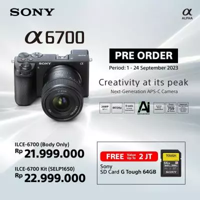 jual Sony A6700 / Sony Alpha A6700 / A6700 kamera review preorder