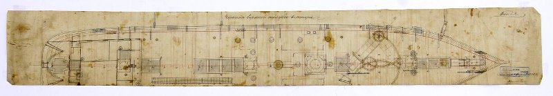 Чертеж верхней палубы винтового клипера постройки 1856 года