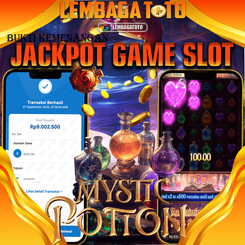 BUKTI JACKPOT 28 SEPTEMBER LEMBAGATOTO MYSTIC POTION Rp.9.002.500,- LUNAS