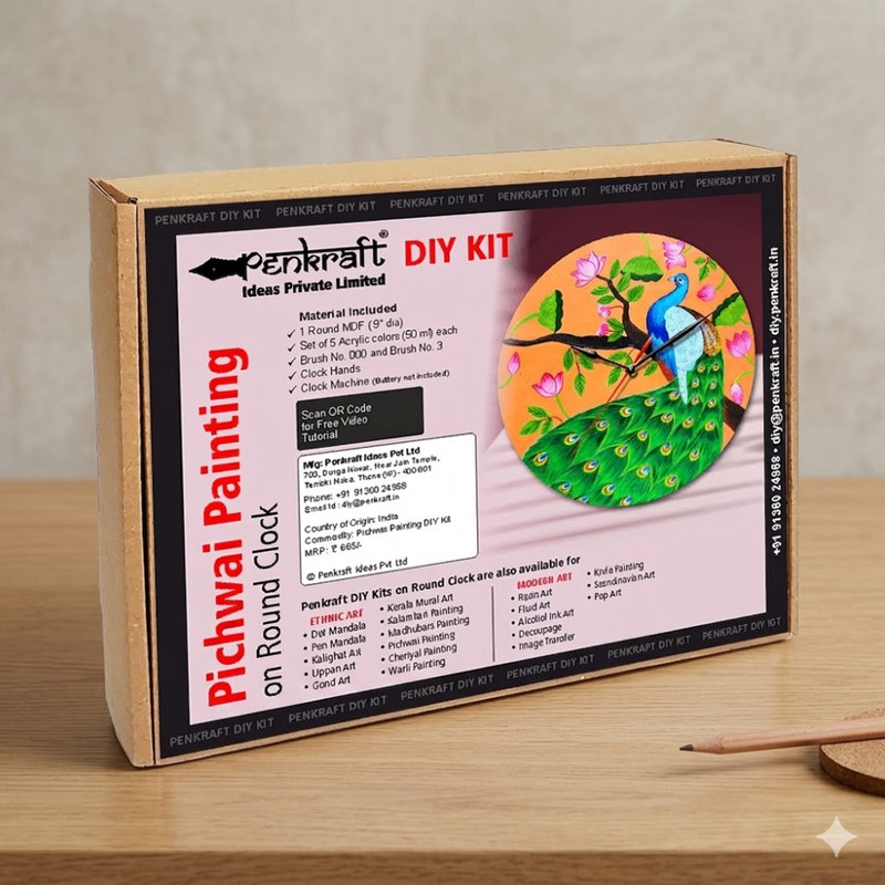 Pichwai Painting on Round Clock DIY Kit 