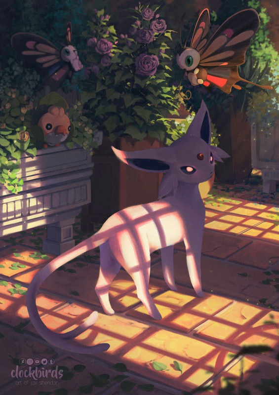 espeon-beautifly-and-sewaddle-pokemon-dr