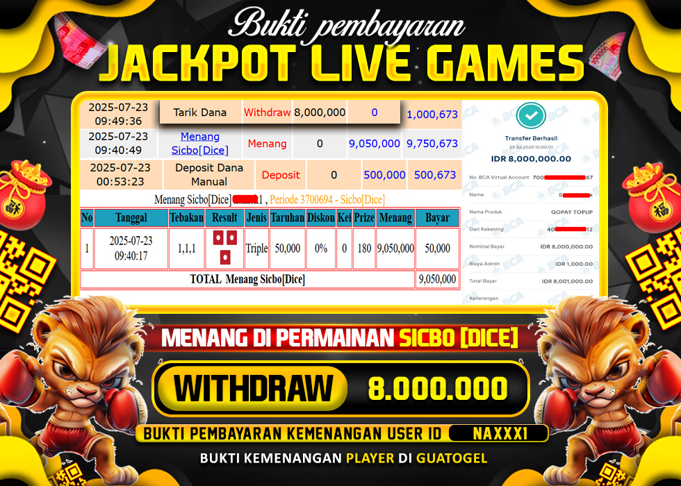 BUKTI JACKPOT LUNAS GUATOGEL