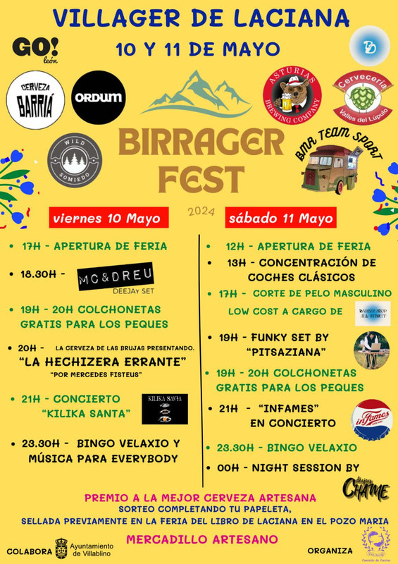 Cartel del Birrager Fest en Villager de Laciana. 