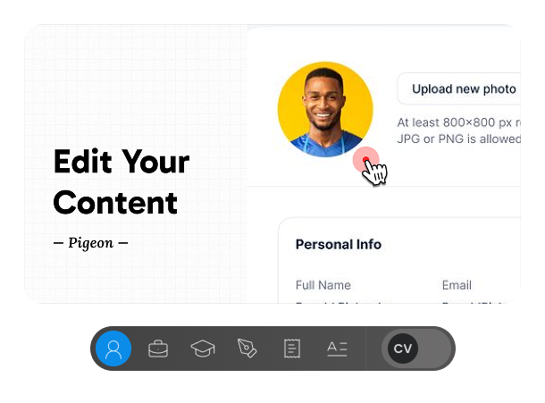 Step three fill in content