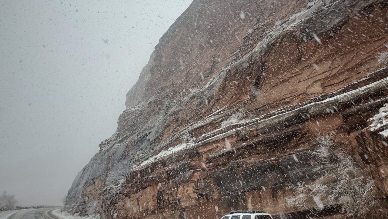 Snowy rocks