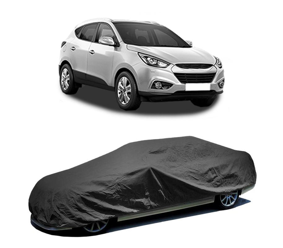 Husa tip prelata auto pentru HYUNDAI ix35 (LM, EL, ELH) 2009 - 2015,culoare negru, material textil impermeabil, rezistanta la intemperii praf UV, CARPASSION Husa Protectie