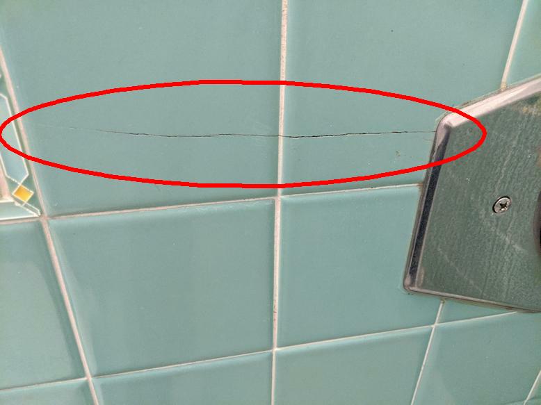 Cracks on old tiled bathroom wall DIY Home Improvement Forum