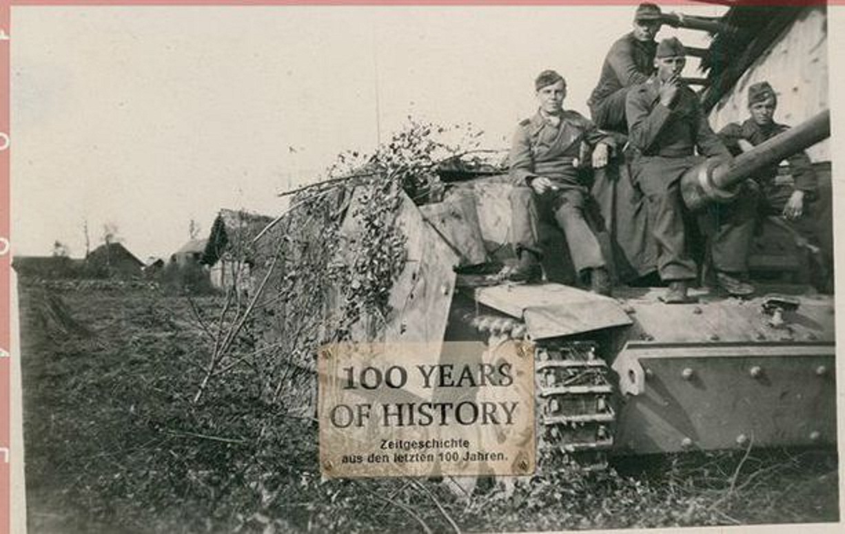 Orig. Foto Panzer Tank mit Seitenschürzen getarn