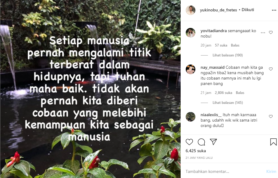 Unggahan Nobu jadi sorotan