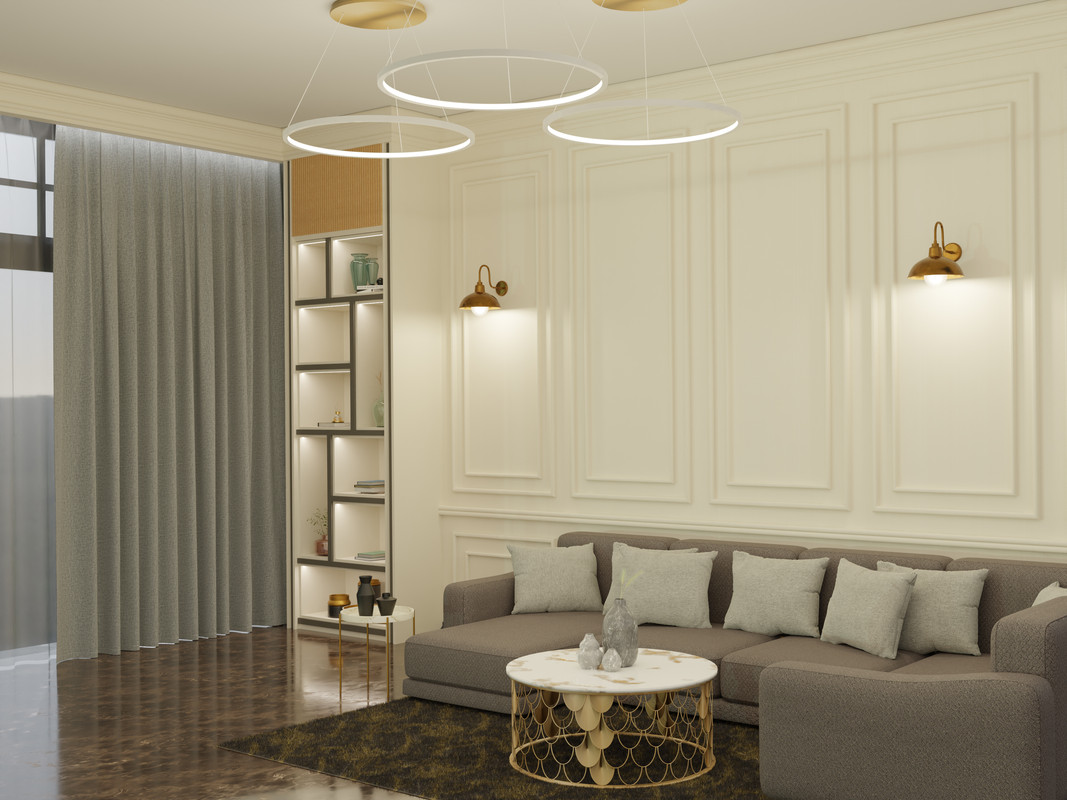 Modern Beige Wall Paint Design with Texture and Soft Light