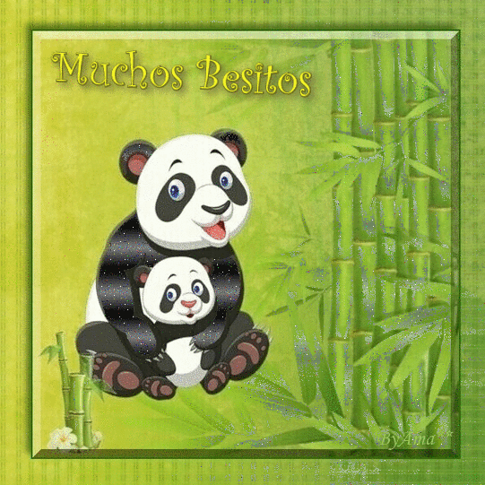 Serie Flia: Madre e Hijo, los Osos Pandas  Besitos