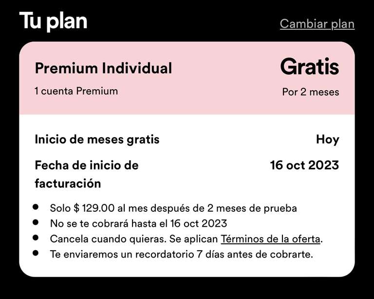 Spotify - 2 meses Premium Individual - Usuarios antiguos