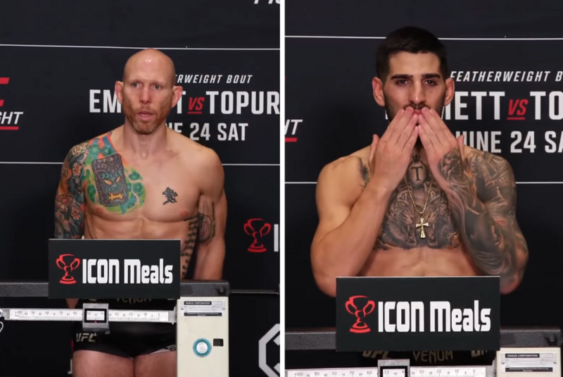 Кантар преди UFC on ABC: Емет - Топурия