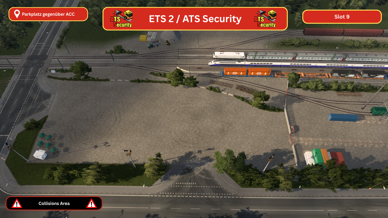 Slot 9 | Parkplatz gegenüber von ACC | mit Collisions Area