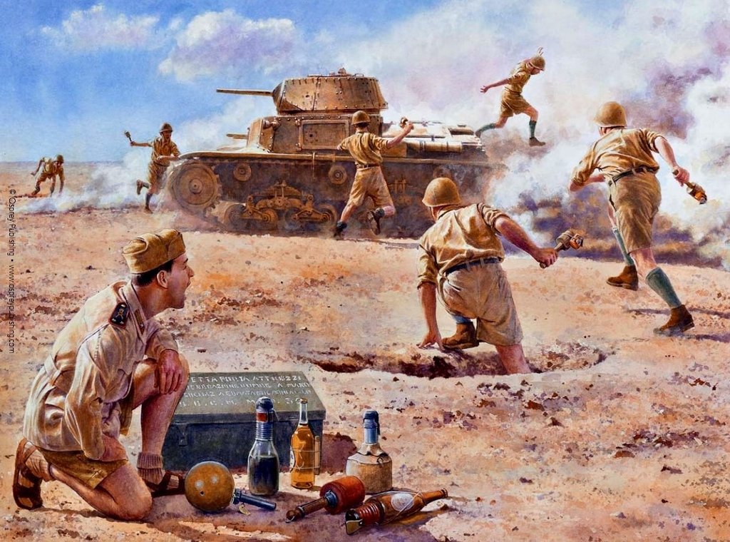 División Trento, ejercicios antitanque, Egipto 1942 División Trento, ejercicios antitanque, Egipto 1942