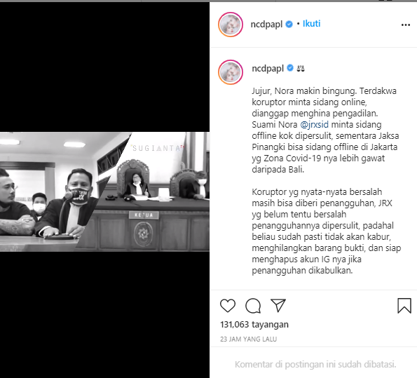 Curhatan Nora Alexandra soal kasus Jerinx SID