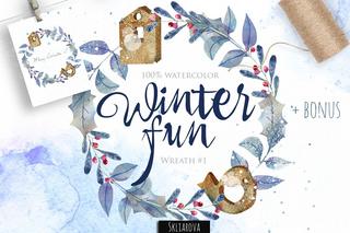 Fun With Watercolor Winter Wreath