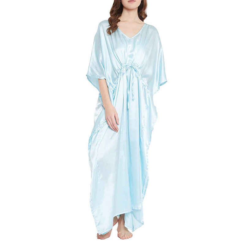 Women Satin Silk Nightdress Lingerie Sleepwear Nightgown Maxi Robe Loungewear - Picture 35 of 125