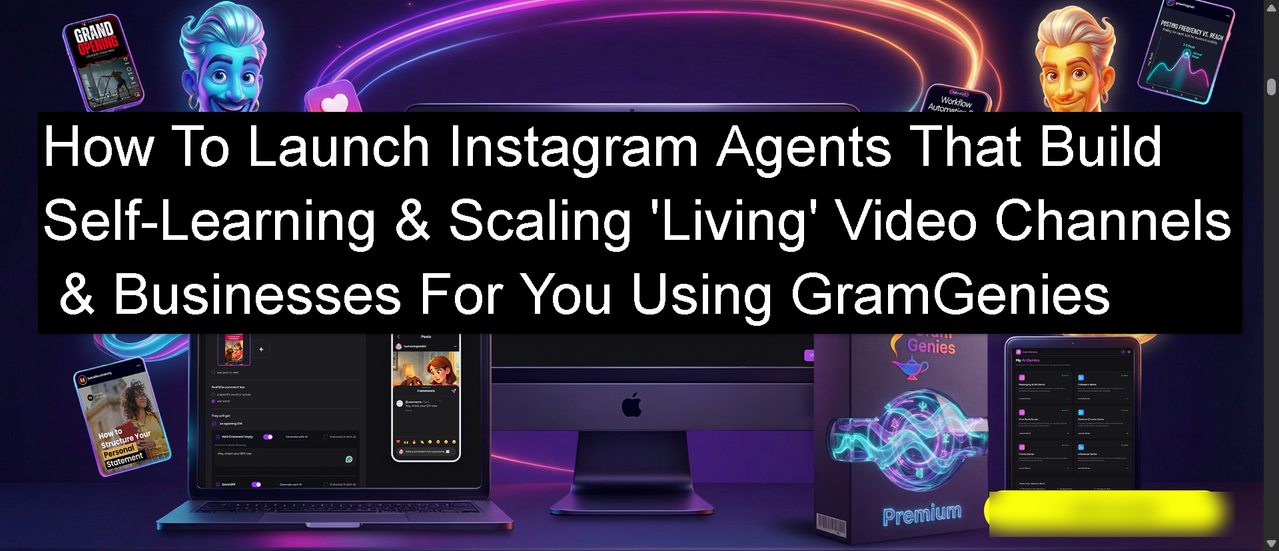How To Launch Instagram Agents That Build Self-Learning & Scaling 'Living' Video Channels & Businesses For You Using GramGenies