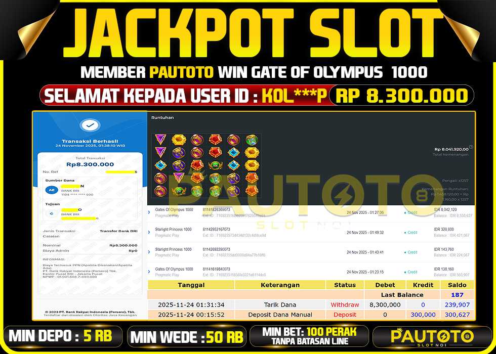BUKTI JACKPOT LUNAS PAUTOTO