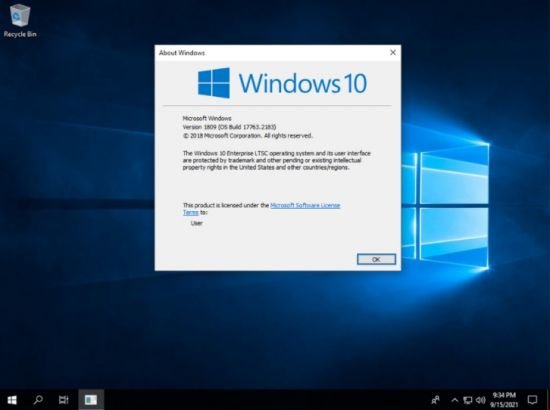 Windows 10 Enterprise LTSC 2019 Version 1809 Build 17763.2183 x64 ESD en-US September 2021