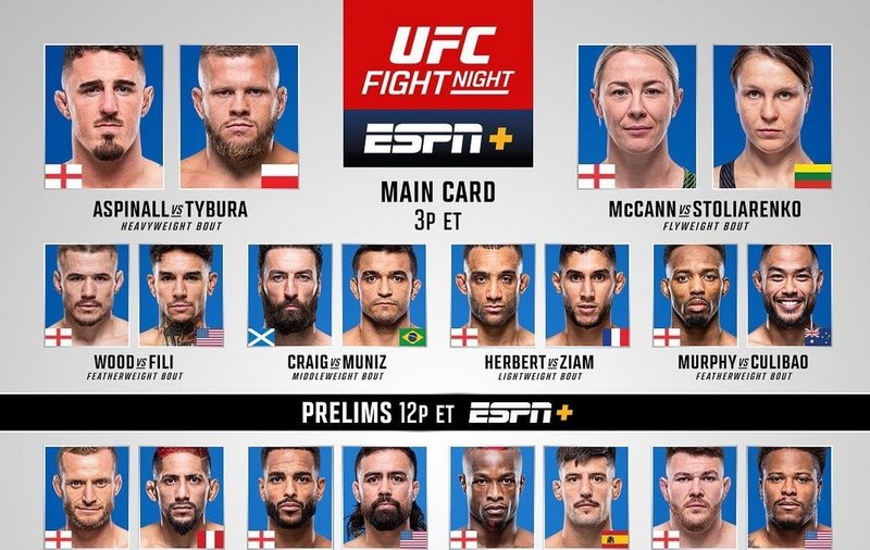 Резултати от UFC Fight Night: Аспинал - Тибура