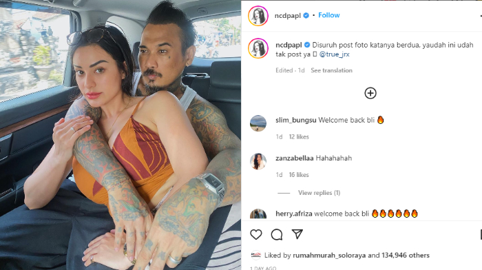 Foto mesra Jerinx dan Nora Alexandra