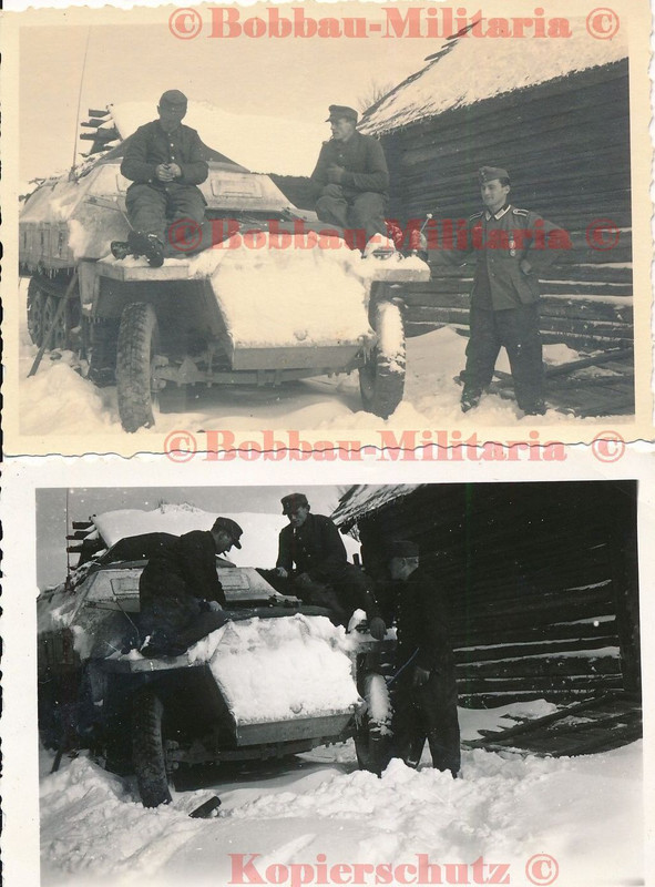 Russland schw.Panzerjäger Abt.655 mit SdKfz 251 mit MG weiße Wintertarnung 6