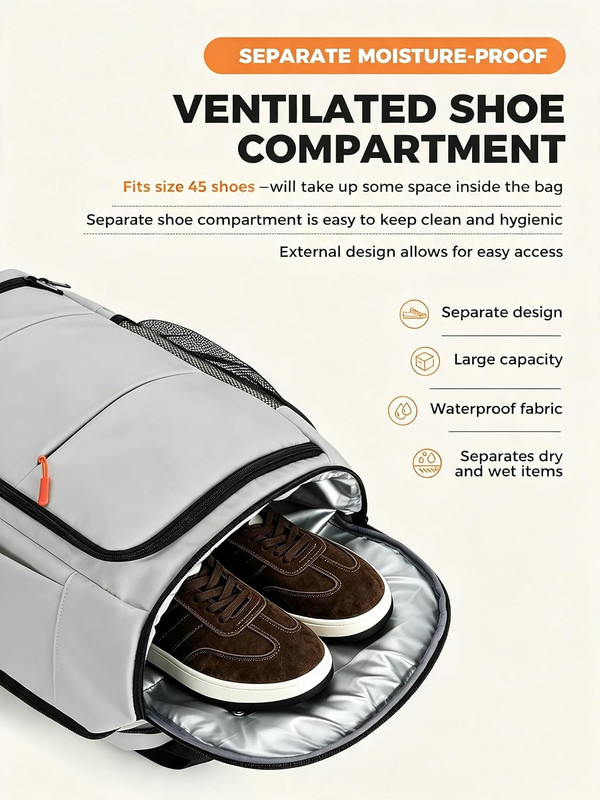 Detail of the water-resistant fabric and luggage strap