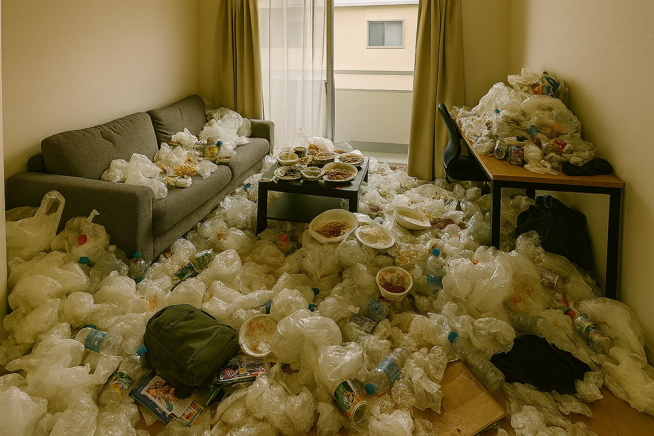 一人暮らし　ゴミ集積住宅