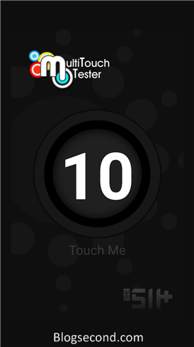 Gambaran dari Aplikasi Multi Touch Tester di Android