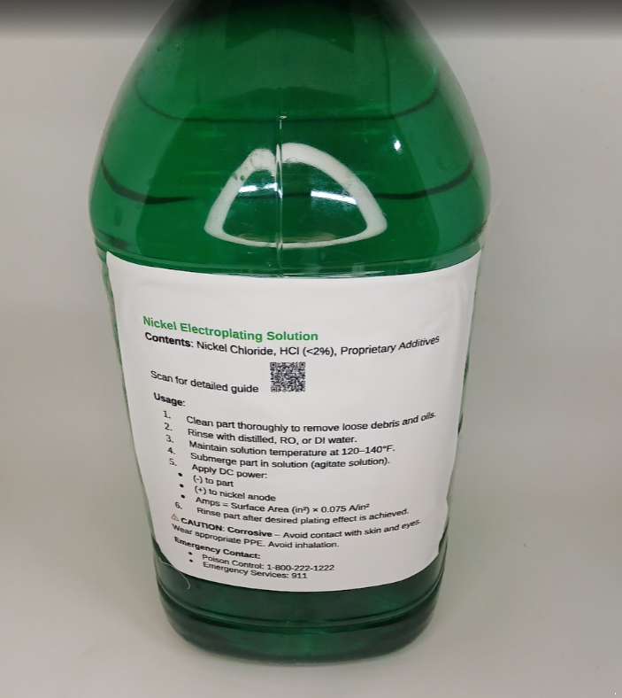 Bright nickel solution gallon for mirror-bright decorative plating