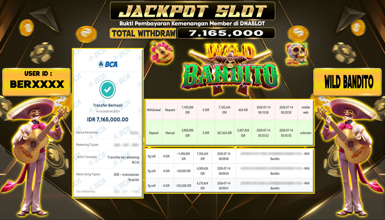 JACKPOT SLOT WILD BANDITO  14 JULY 2026