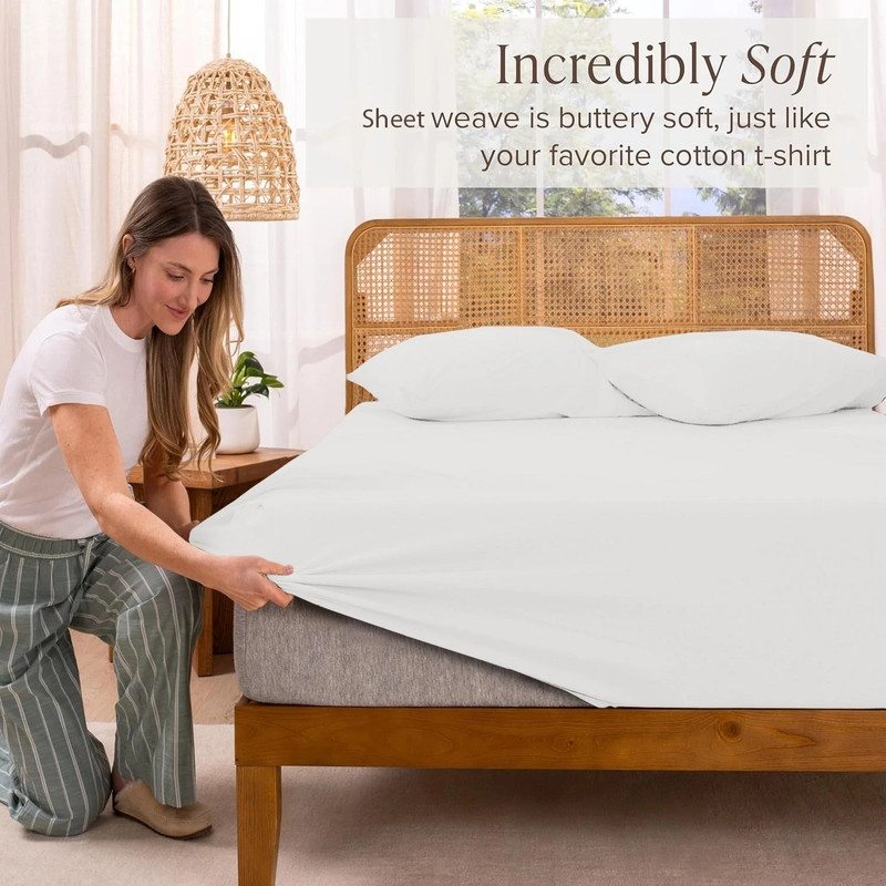 Fitted Sheet Pillowcase White 9