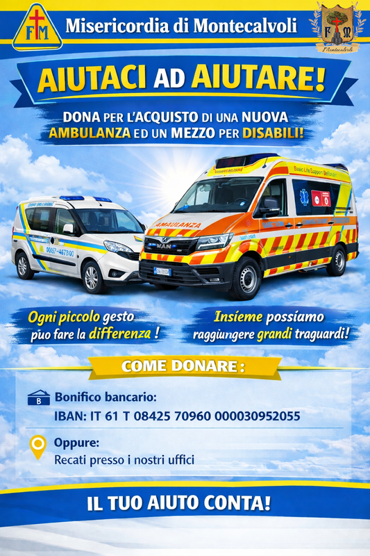 volantino per fare offerte alla misericordia