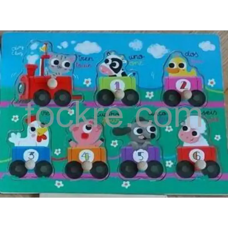 Wooden Numbers puzzle set for kids – 123 Wooden puzzle – Learning Educational toy – 3D puzzle board