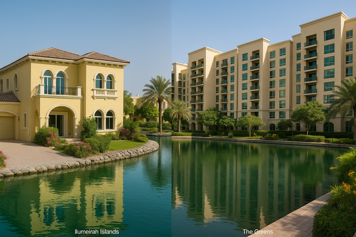 An image of the greens and jumeirah islands